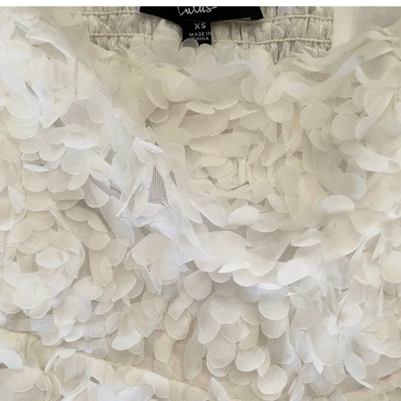 LULUS White 3D Floral Babydoll Dress - Picture 9 of 9